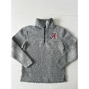 Boxercraft Alabama Sherpa Pullover Jacket Women XS Gray 1/4 Zip High Neck Cozy